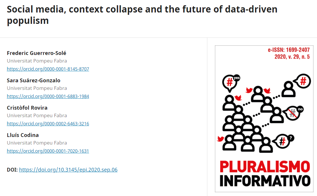 Social Media, Context Collapse And The Future Of Data-driven Populism